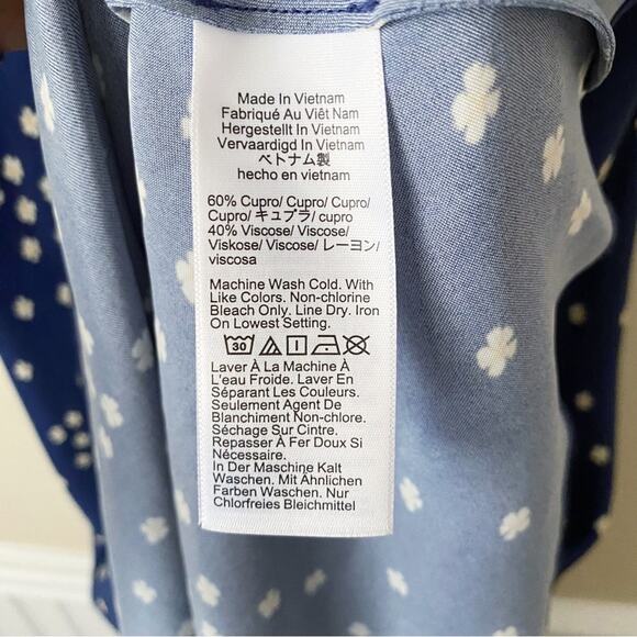 J. Crew | Gwyneth V-neck Cupro Blend Midi Slip Dress Tiny Blooms Floral Size 2 - Picture 8 of 8